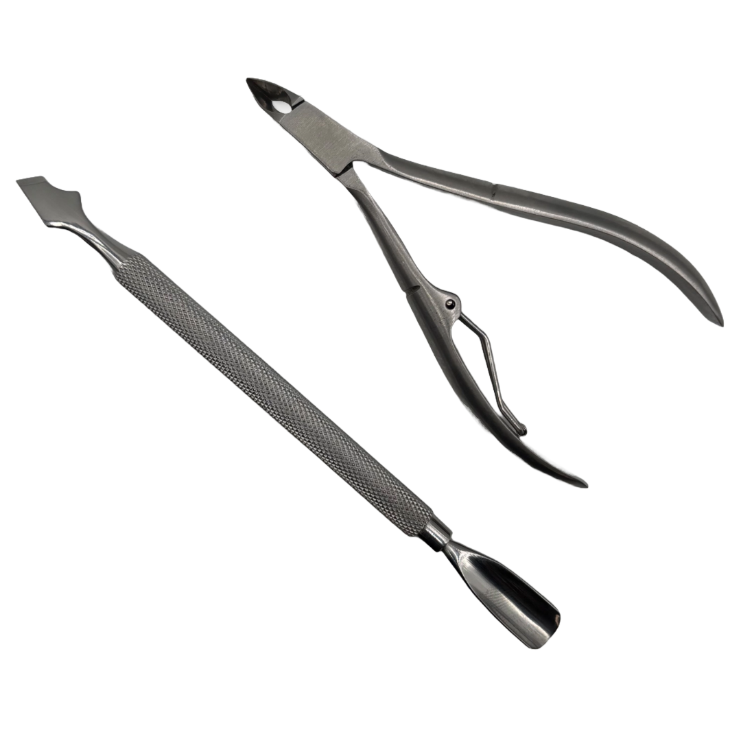 1 pc Cuticle Pusher and 1pc Cuticle Clipper Set
