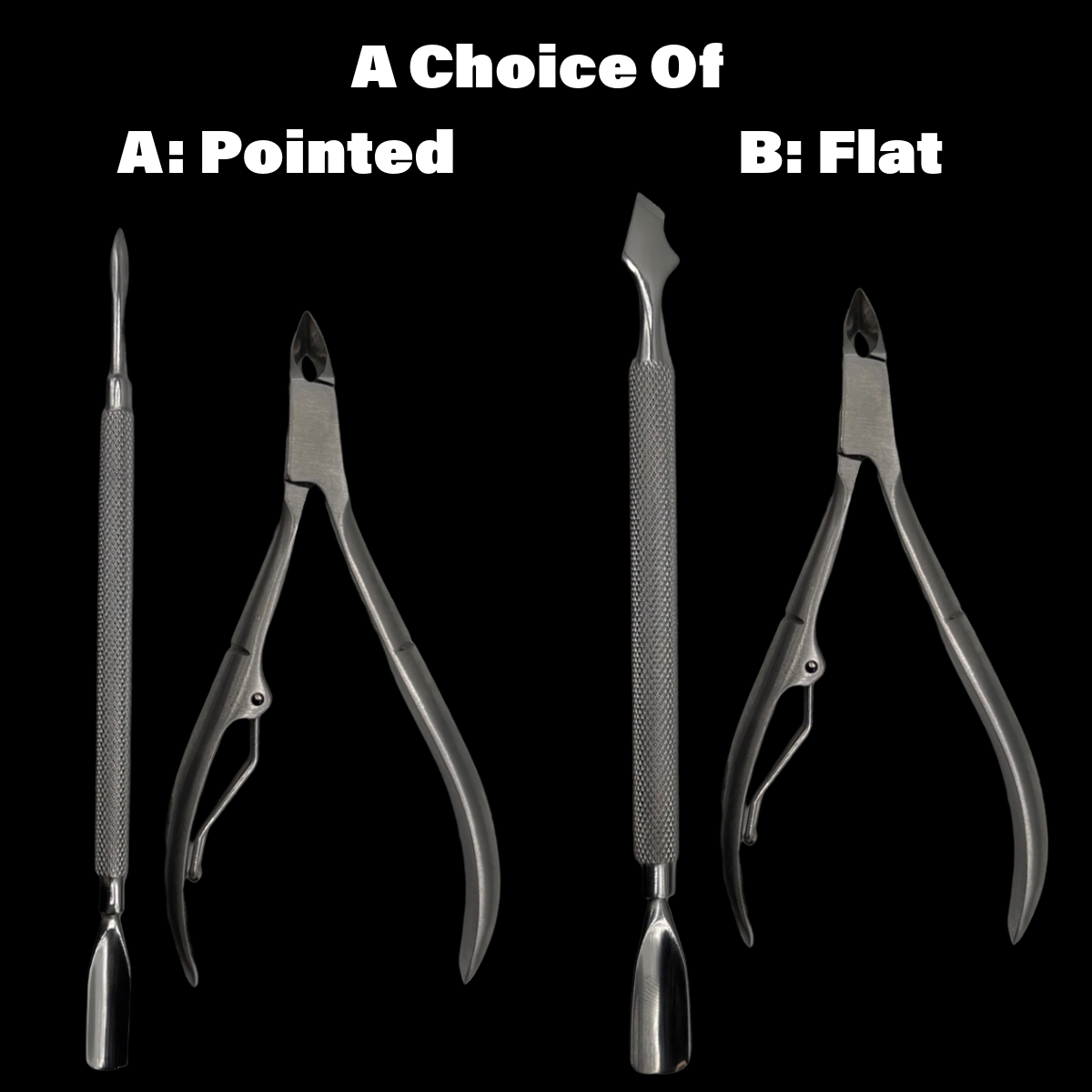1 pc Cuticle Pusher and 1pc Cuticle Clipper Set