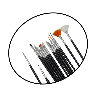 15 pc Nail Art Brush Starter Set