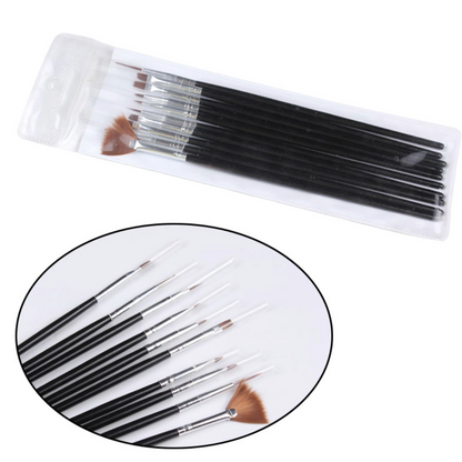 15 pc Nail Art Brush Starter Set