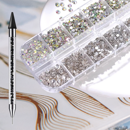 Nail Art: Rhinestones, Crystals, Studs & Adornments With Free: Dual-Ended Rhinestone Picker Wax Pen